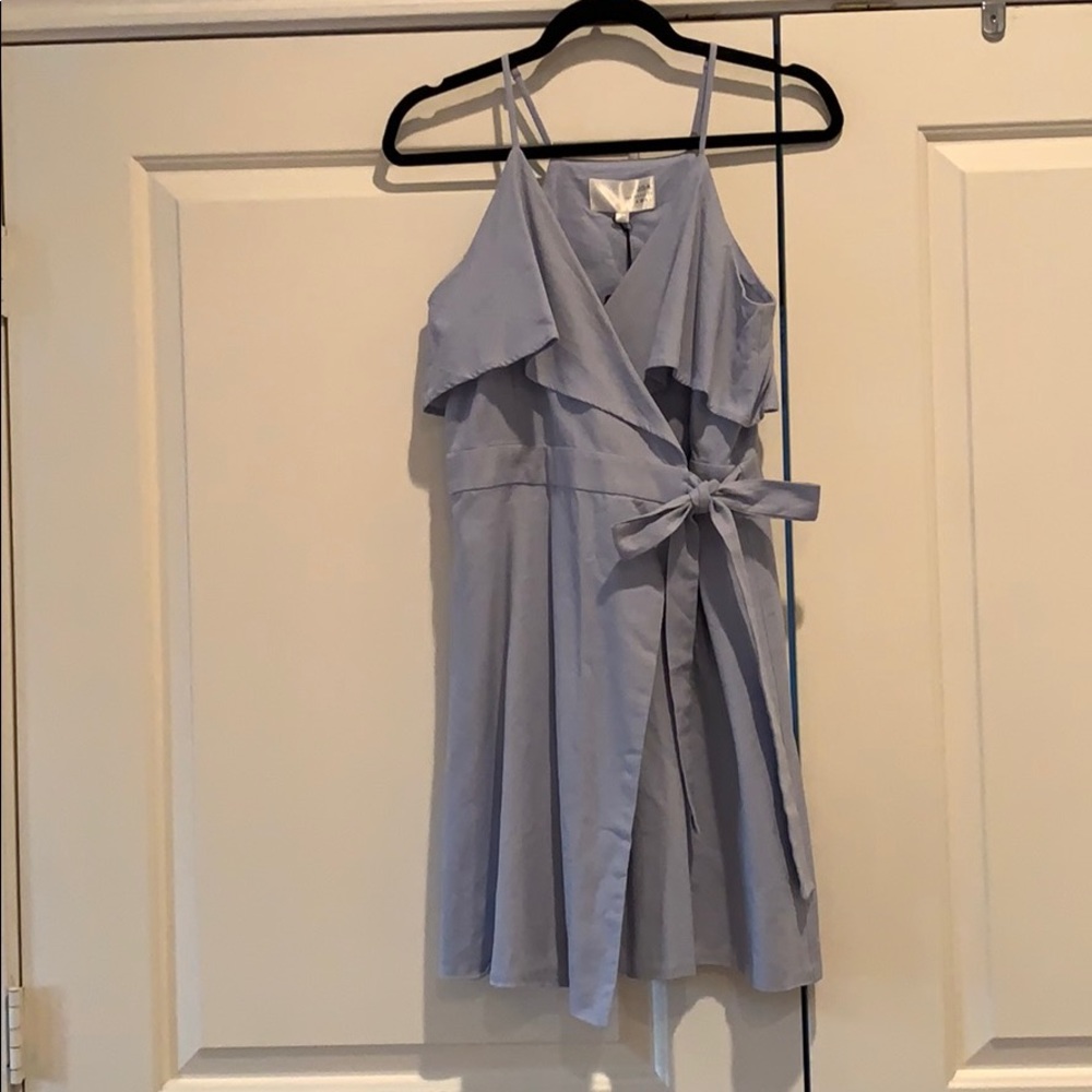 NWT JOA Linen Blend Wrap Dress, size S